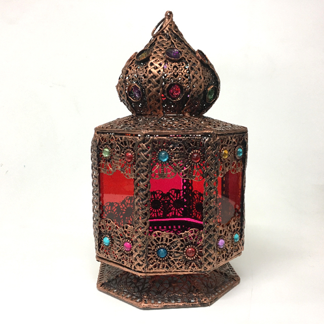 LANTERN, Moroccan - Red Pink Orange